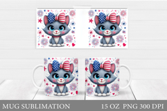 Patriotic Cat Mug Design. Patriotic Mug Sublimation Product Image 1