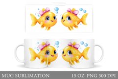 Cute Fish Mug Design. Cute Fish Mug Sublimation Product Image 1