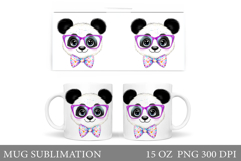 Cute Panda Mug Sublimation. Panda Glasses Mug Design Product Image 1