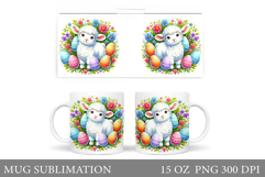Lamb Easter Mug Sublimation. Easter Lamb Mug Design Product Image 1