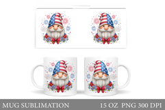 Patriotic Gnome Mug Design. Patriotic Mug Sublimation Product Image 1