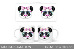 Cute Panda Mug Sublimation. Panda Glasses Mug Design Product Image 1