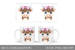HighHighland Cow Mug Design. Cute Cow Mug Sublimation Product Image 1
