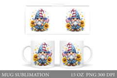 Patriotic Gnome Mug Design. Patriotic Mug Sublimation Product Image 1