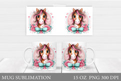 Cute Horse Mug Design. Cute Horse Sublimation Product Image 1