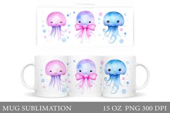 Cute Jellyfish Mug Design. Cute Jellyfish Sublimation Product Image 1