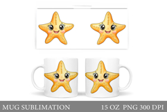 Cute Starfish Mug Design. Cute Starfish Sublimation Product Image 1