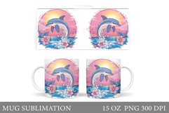 Dolphin Mug Sublimation. Sea Mug Sublimation Product Image 1