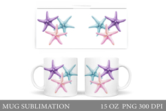 Starfish Mug Design. Colorful Starfish Sublimation Product Image 1