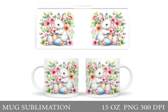 Easter Bunny Mug Design. Easter Mug Wrap Sublimation Product Image 1