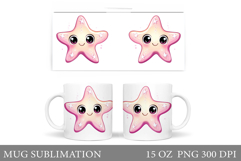Cute Starfish Mug Design. Cute Starfish Sublimation Product Image 1