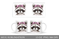 Cute Raccoon Mug Design. Cute Racoon Sublimation Product Image 1