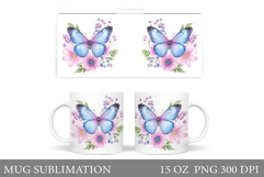 Butterfly Mug Sublimation. Butterfly Mug Design Product Image 1
