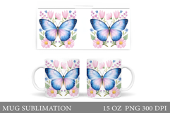 Butterfly Mug Design. Butterfliy Mug Sublimation Product Image 1
