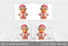 Cute Gingerbread Mug Design. Christmas Mug Sublimation Product Image 1