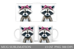 Cute Raccoon Mug Design. Cute Racoon Sublimation Product Image 1