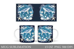 Whale Mug Sublimation. Sea Mug Design Product Image 1