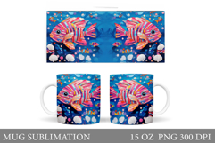 Fish Mug Wrap Design. Fish Mug Sublimation Product Image 1