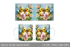 Easter Duck Mug Design. Easter Mug Sublimation Product Image 1