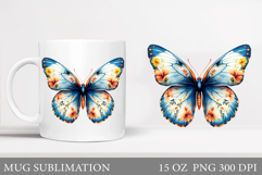 Butterfly Mug Design. Butterfly Sublimation Product Image 1