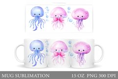 Cute Jellyfish Mug Design. Cute Jellyfish Sublimation Product Image 1