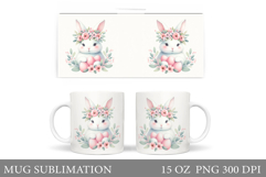 Easter Bunny Mug Design. Bunny Easter Mug Wrap Sublimation Product Image 1