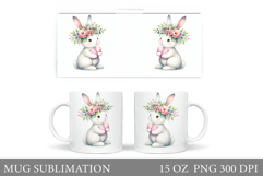 Easter Bunny Mug Design. Easter Mug Wrap Sublimation Product Image 1
