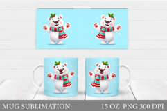 Christmas Bear Mug Design. Christmas Mug Sublimation Product Image 1