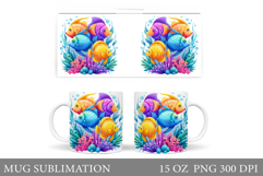 Fish Mug Wrap Design. Fish Mug Sublimation Product Image 1