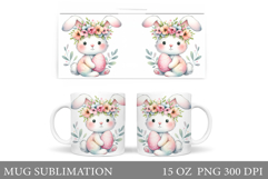Easter Bunny Mug Design. Bunny Easter Mug Wrap Sublimation Product Image 1