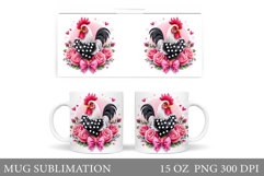 Cute Rooster Mug Design. Rooster Mug Sublimation Product Image 1