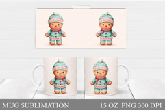 Cute Gingerbread Mug Design. Christmas Mug Sublimation Product Image 1