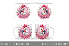 Cute Rooster Mug Design. Rooster Mug Sublimation Product Image 1