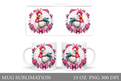 Cute Rooster Mug Design. Rooster Mug Sublimation Product Image 1