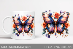 Butterfly Mug Sublimation. Butterfly Mug Design Product Image 1