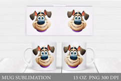 Cute Dog Mug Sublimation. Funny Dog Mug Wrap Design Product Image 1