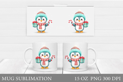 Christmas Penguin Mug Design. Christmas Mug Sublimation Product Image 1
