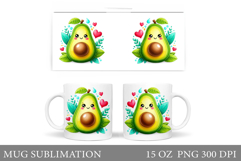 Cute Avocado Mug Design. Cute Avocado Sublimation Product Image 1
