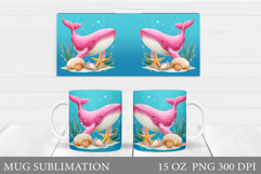 Whale Mug Sublimation. Sea Mug Design Product Image 1