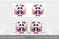 Cute Panda Mug Design. Panda Summer Mug Sublimation Product Image 1