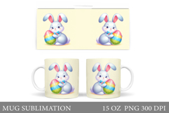 Easter Bunny Mug Design. Bunny Easter Mug Wrap Sublimation Product Image 1