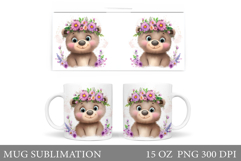 Cute Bear Mug Design. Cute Bear Sublimation Product Image 1