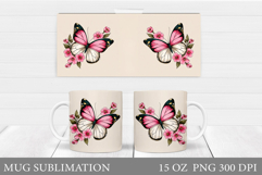 Butterfly Mug Design. Butterfliy Mug Sublimation Product Image 1