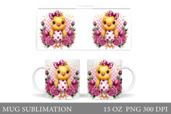 Cute Chick Mug Design. Chick Flowers Mug Wrap Sublimation Product Image 1