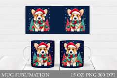 Christmas Dog Mug Design. Christmas Mug Sublimation Product Image 1
