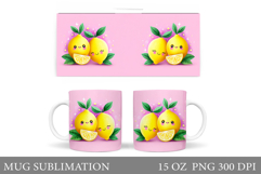 Cute Lemons Mug Design. Cute Lemons Sublimation Product Image 1