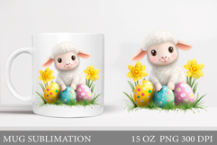 Lamb Easter Mug Sublimation. Easter Lamb Mug Design Product Image 1