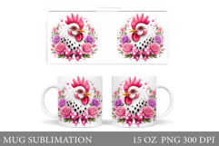 Rooster Mug Wrap Design. Rooster Mug Sublimation Product Image 1