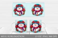 Christmas Snowman Mug Design. Christmas Mug Sublimation Product Image 1