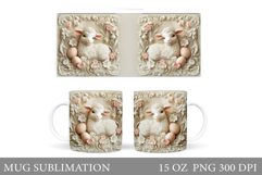 Lamb Easter Mug Sublimation. Easter Lamb Mug Design Product Image 1
